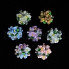 Luminous Polymer Clay Rhinestone Floral Ball Beads CLAY-U002-01-3