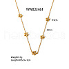 Flower Stainless Steel Rhinestone Link Necklaces for Women VZ7462-2-1