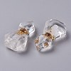 Hexagon Natural Quartz Crystal Perfume Bottle Pendants G-H241-03E-G-2