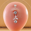 316L Surgical Stainless Steel Micro Pave Clear Cubic Zirconia Belly Rings FS-WG9E32A-05-1