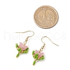 Flower Handmade Glass Seed Beads & Acrylic Beads Dangle Earrings EJEW-MZ00359-3