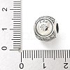 Brass Clear Cubic Zirconia European Beads FIND-M049-01AS-10-3
