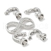 Brass Micro Pave Clear Cubic Zirconia Fold Over Clasps KK-U059-32P-2
