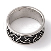 Vintage Viking 304 Stainless Steel Knot Finger Rings RJEW-U005-04AS-3