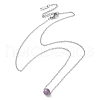 Natural Amethyst Round Bead Pendant Necklaces NJEW-JN04551-01-2