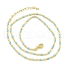 Brass Enamel Column Link Chain Necklaces NJEW-H039-04B-02G-2