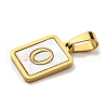 PVD Vacuum Plating 304 Stainless Steel Pave Natural White Shell Pendants STAS-S130-03G-O-2
