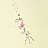 Glass & Alloy & Acrylic Mobile Straps HJEW-FS00003-1
