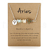 Natural Aquamarine & Quartz Crystal & Unakite Chip & Alloy Constellation Pendant Necklaces WGB0CBC-01-1