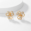 Elegant Clover Brass Stud Earrings ZM7919-2