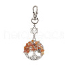 Natural Red Aventurine Chips Beads & Alloy Tree of Life Pendant Decorations HJEW-JM03128-06-2