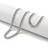 Non-Tarnish 201 Stainless Steel Cuban Link Chain Necklaces for Women and Men NJEW-F322-14P-03-2