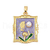 Brass Enamel Pendants KK-U068-12A-01G-1