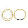 3 Pcs Birthstone Glass Imitation Quartz Brass Bead Bracelet KF1017-2-1