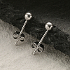 Simple S925 Sterling Silver Round Bead Stud Earrings for Daily Unisex Wear TL9413-3