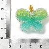 Transparent Resin Dotted Rhinetone Pendants RESI-N040-02G-03-RS-3