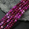 Natural Striped Agate/Banded Agate Bead Strands G-K166-13-6mm-03-1