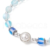 4Pcs 4 Colors Synthetic Frosted Moonstone Round Beaded Stretch Bracelets BJEW-JB11878-4