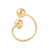 Ion Plating(IP) 304 Stainless Steel Round Open Cuff Rings RJEW-S418-06G-3
