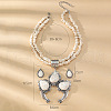 Teardrop Synthetic Turquoise Pendant Necklaces & Dangle Earrings Sets for Women FS-WG379CB-01-5
