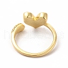 Natural Shell Heart Open Cuff Ring with Cubic Zirconia KK-A180-46G-2