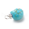 Synthetic Turquoise Pendants PALLOY-JF01841-5