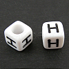 Letter Acrylic European Beads X-OPDL-R050-10mm-H-1