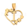 Ion Plating(IP) 201 Stainless Steel Pendants STAS-N103-183G-I-1