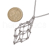 304 Stainless Steel Curb Chain Macrame Pouch Slider Necklace Making NJEW-JN05067-03-2