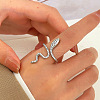 Snake Brass Micro Pave Cubic Zirconia Cuff Rings FS-WG5D2E3-02-1