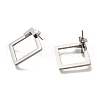 304 Stainless Steel Hollow Rhombus Stud Earrings EJEW-C118-04C-2