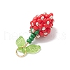 Glass Seed Beaded Flower Bud Pendants PALLOY-MZ00759-01-4