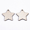 Unfinished Natural Poplar Wood Pendants WOOD-S045-107-2