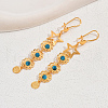 Elegant Brass Star with Flower Tassel Hoop Earrings WT6371-2