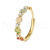 Adjustable Brass Micro Pave Cubic Zirconia Finger Rings for Women PW-WG0F96B-02-1