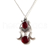 Gothic Triple Moon Goddess Glass Pendant Necklace PW-WGDB247-02-1
