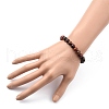 Unisex Natural Wood Beaded Stretch Bracelets BJEW-JB05463-04-4