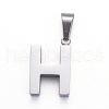 Non-Tarnish 304 Stainless Steel Letter Pendants STAS-H127-H-P-2