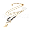 Golden Tone 304 Stainless Steel Cross Pendant Necklaces NJEW-A032-02G-01-2