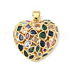 Brass Micro Pave Cubic Zirconia Pendants KK-P233-08G-1