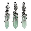 Natural Green Aventurine Faceted Double Termimal Pointed Big Pendants G-P547-03AS-08A-1