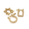 4Pcs 4 Style Brass Micro Pave Clear Cubic Zirconia D-Ring Anchor Shackle Clasps ZIRC-PJ0001-02-3