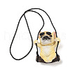 Cute Resin Swinging Bulldog Pendant Decorations HJEW-A010-01A-3