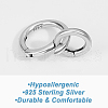 Beebeecraft 2Pcs 2 Styles 925 Sterling Silver Spring Gate Rings STER-BBC0006-46-6