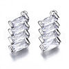 Brass Inlaid Clear Cubic Zirconia Pendants ZIRC-S069-029P-1