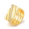 Brass Micro Pave Clear Cubic Zirconia Finger Rings RJEW-U008-30G-1