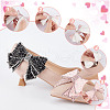 AHADERMAKER Resin Rhinestone Bowknot Shoes Charms FIND-GA0004-20-3
