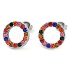 Ring 304 Stainless Steel Colorful Rhinestone Pendant Necklaces & Bracelets & Stud Earrings Sets for Women SJEW-C004-09P-02-2