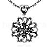 Rock Punk 316L Surgical Stainless Steel Skull Pendant Necklaces For Men NJEW-BB01292-1