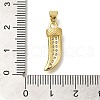 Rack Plating Brass Micro Pave Cubic Zirconia Pendants KK-Z086-64G-02-3
